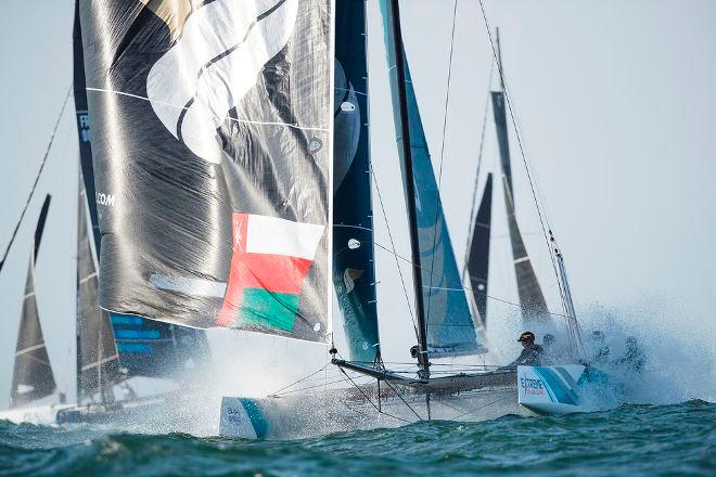 Home team Oman Air took third position on the Act leaderboard in Muscat - Extreme Sailing Series © Lloyd Images http://lloydimagesgallery.photoshelter.com/